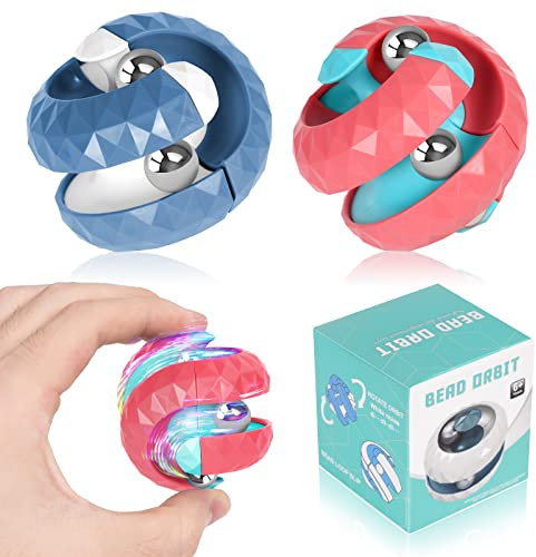 AUAUY Rotierender Würfel-Orbit-Ball, Labyrinthball, Fidget-Hand-Spinner, Sensorisches Spielzeug, Stressabbau, Fingerspitzen-Gyro, Pädagogisches Puzzle-Spiel, Interaktiv für Kinder