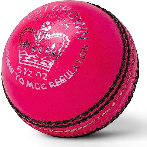 Zipper Test Crown 5.50oz Hand-Stitched Leather Cricket Ball - Senior Match Quality…