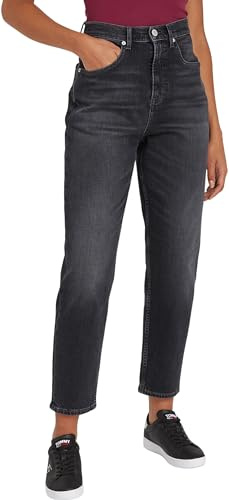 Tommy Jeans Vaqueros Mujer Mom Jeans Tapered Fit, Azul (Denim Black), 33W/32L