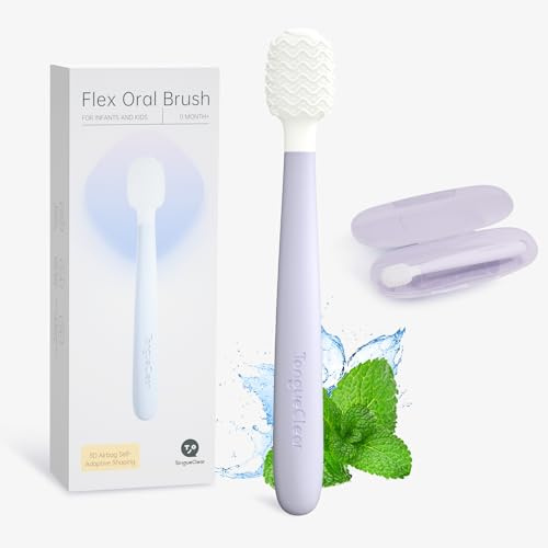 Tongueclear Soft Oral Cleaner | Silicon Oral Mucosal Cleaner with Air Bag | Mouth Odor Eliminator | Small Size (Set of 1)