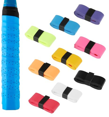 lahnao 9 Stück Griffband TennisschläGer, 110cm Farbiges Tennis Griffband, Badminton Griffband, Selbstklebend Griffband für Tennisschläger, Badmintonschläger und Squashschläger