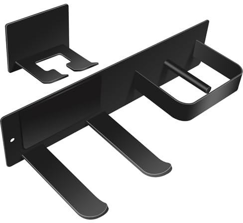 Föhn Halterung Edelstahl Wandmontage Föhn Halterung Fönhalter zur Wandmontage Föhn Halterung Haartrocknerhalter Fönhalter Föhnhalter Föhn für Baderzimmer Wohnzimmer Barbershop - Schwarz (1pcs)