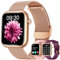 Smartwatch Uhr Armbanduhr Fitnessuhr Uhren: Goldene Smartwatch Damen Wasserdicht Blutdruck Sportuhr Telefonfunktion Herzfrequenz Schrittzähler 1,83 Touchscreen Metallarmband Damenuhr fuer Android iOS