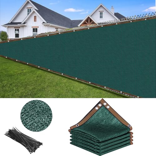 Privacy Fence Screen Green Garden Privacy Fence Panels Covering Chain Link Garden Fence Heavy Duty Gardens Windscreen Fencing Mesh for Outdoor Balcony Backyard Deck Porch Patio (6 x 50 ft)