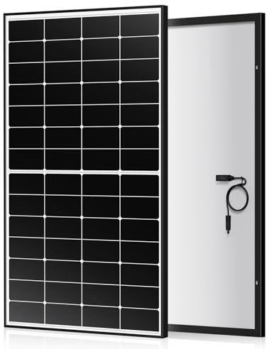 Rvpozwer 200Watt Solarpanel, N-Typ 12 V 200 W Solarmodul, 25% Hocheffiziente Monokristalline PV-Module, IP68-Wasserdichtigkeit und MC4-Anschlüssen für RV, Schiff, Dach, Netzunabhängiges Heimsystem