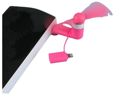 Yuio 5 Pcs 2 In 1 Ventole Per Cellulare, Mini Ventola Usb Portatile, Ventola per Telefoni Cellulari per Casa Viaggi Ufficio, Ventole per Cellulare, Ventilatore Silenzioso, Porta Type-C/Micro-USB