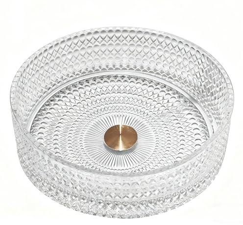 ZYCDP Lavabo de Vidrio Cristal 395 X 395 X 120mm Lavamanos Baño Sobre Encimera Redondo Transparente
