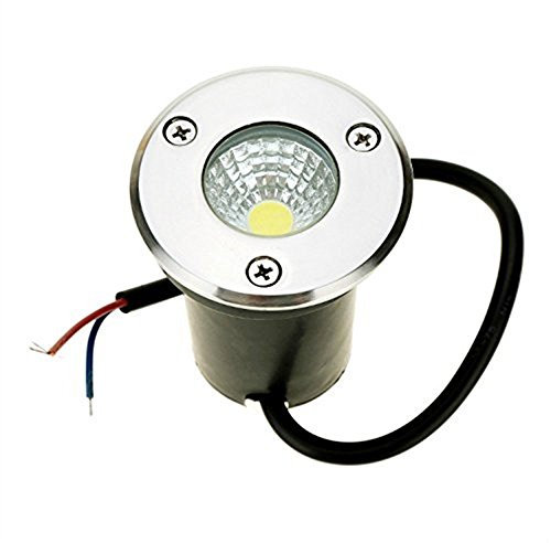 Onerbuy 12V LED COB Underground Path Light Low Voltage Paesaggio Faretti a incasso Faretto decorativo da esterno per giardino, giardino, vialetto, coperta, patio, IP67 Impermeabile (Bianco freddo, 3W)