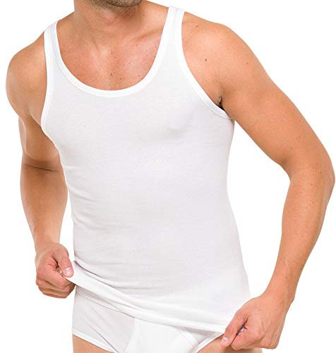 Schiesser Herren Unterhemd - 4er Pack - Essentials - Cotton Feinripp - Unterhemden aus 100% supergekämmter Baumwolle - Kochfest bis 95 Grad - Farbe Weiß - Größe XL