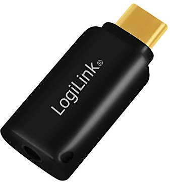 LogiLink UA0356 - USB (Typ-C) Soundkarte (3,5 mm TRRS Stecker) mit Integrierter Digital-Analog-Wandler (DAC) für Hi-Fi Quality Sound