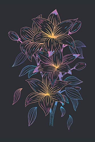 Lilien Notizbuch: Blumen Notizbuch | 6x9 Zoll DIN A5 | 120 Seiten Punktraster | Blumenmuster Notizheft | Blütenmuster Tagebuch | Blume Notebook
