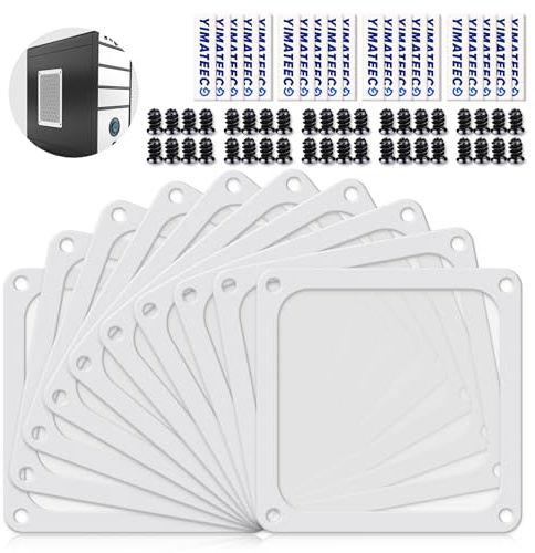 YIMATEECO PC-Dammfilter 140 mm, 10 st Magnetiskt Anti-Damm Nylonfläktfilter för Datorväska PC Datorkylfilter (Nyl, 140x140 mm, 10 stycken, vit)