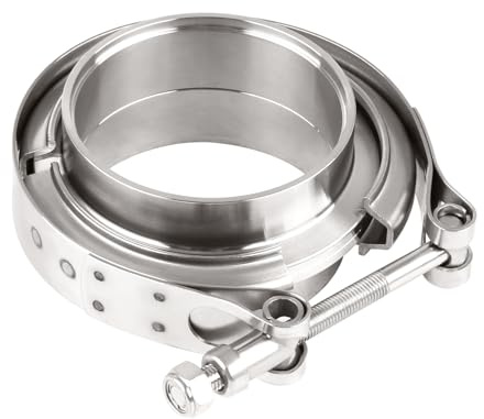 DOCAS 1 st Ø 57,1 mm (2,25 tum) V-bandklämma fläns komplett rostfritt stål extra turboslang, rostfritt stål V-band klämma set turbo avgassystem snabbförslutning