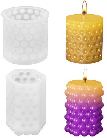 PHOGARY 2 Stück Kerzen gießen silikon form für Kerzenherstellung Handwerk Ornamente, Kerzenform Silikonform Kerzengießformen für kerzen selber machen
