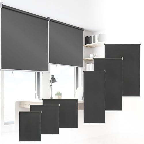 ISOISL Store extérieur vertical - 100 x 140 cm - Protection solaire - Protection contre les regards indiscrets - Protection UV - Pour balcon, terrasse, jardin - Anthracite