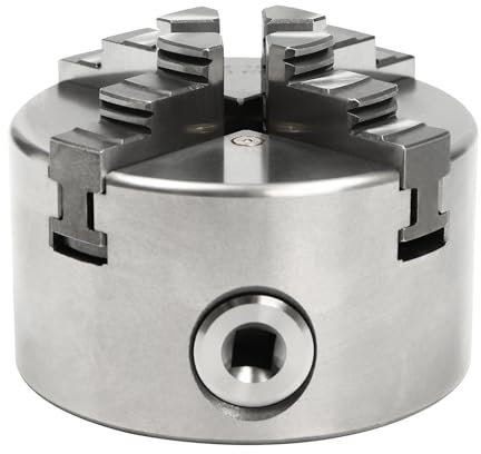 WOLEGM Ø 80mm 4 Backenfutter, Unabhängiges Drehfutter 4-Backen-Spannfutter für Präzisions Stahl Drehbank für die Holzbearbeitung von Drehmaschinen