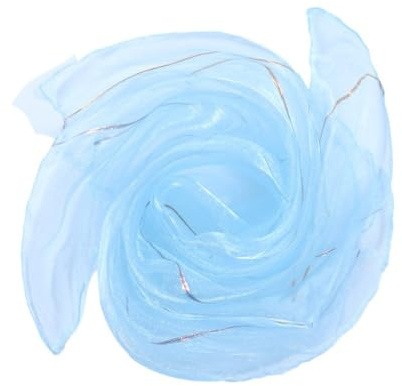 Whakano Pack of 10 Square Juggling Cloths Silk Scarves 60 x 60 cm, Performance Dance Cloths, Gymnastics Cloths, Juggling Scarves for Dancing, Juggling, Sensory, Dance Cloths, Nursery, Light Blue