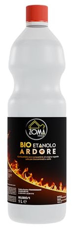 ZOMAHOME Bioetanolo Liquido per Stufa e Camino - Bioetanolo inodore ad Alto Potere Calorico - Bioetanolo per camino inodore ideale per interni, Liquido bioetanolo di origine vegetale - 1 Litro