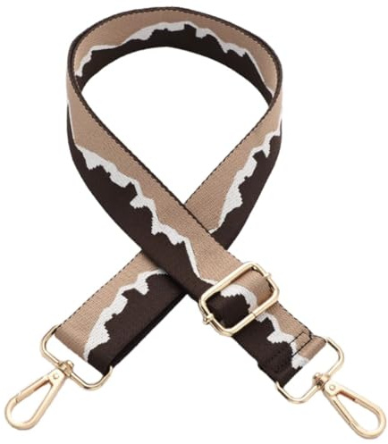 Blausky Sangle de sac de 3,8 cm de large - Bandoulière réglable de 75 cm à 145 cm - Sangle de sac avec mousqueton de changement - Accessoire de sac à main - Marron foncé G
