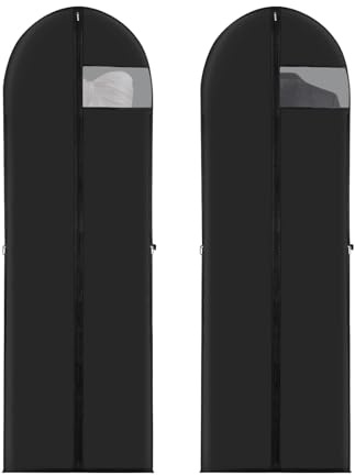 Noaxylic 2 Piezas Fundas Ropa Largos, Funda Antipolvo Plegable, Bolsas para Guardar Ropa, Funda Traje, Portatrajes Mujer Vestido Largo, para Vestidos, Abrigos, Trajes, Bolsa de Traje Antipolvo