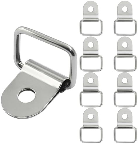 Omnikryp 8 Pezzi Anelli di Fissaggi per Rimorchio, Anelli di Fissaggio con Anello a D, Ancrages d'arrimage Robustes, Resistente alla Corrosione, per Ancoraggi di Carichi, Rimorchi, Automobili, Camion