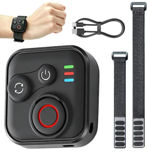 Wxeadu Bluetooth Telecomando per GoPro Hero 13/12/11 Insta360 X3/X4/X5/Ace Pro 2/Ace Pro/GO3S/GO3/IOS/Android,Telecomando Bluetooth con Cinturino da Polso e Cavo di Ricarica USB,Senza Fili Telecomando