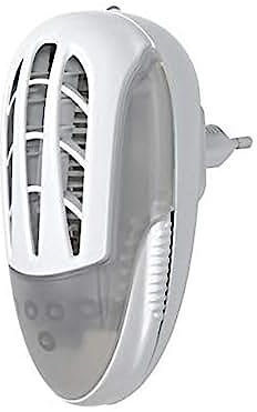 SIMON - Enchufe Antimosquitos para Interiores, Mata Moscas y Mosquitos Eléctrico, Ideal para Espacios y Habitaciones Pequeñas, Cobertura de 12m², Luz Ultravioleta de 1W, Color Blanco
