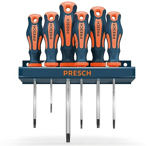 Presch juego 6 destornilladores TX con soporte de pared - con soporte para guardar - profesional