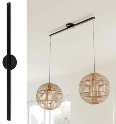 Lightswing® Twin - Svart - 90cm - Upphängningssystem för 2 Hänglampor - Justerbart Lampsystem