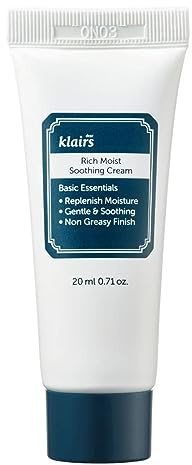 DearKlairs Crème apaisante riche et hydratante 20 ml, pour peaux sensibles, hypoallergénique, Centella Asiatica, Cérémide, hydratant, couche protectrice avec bêta-glucane, texture non collante