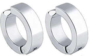 Men's Women Non-pierced Cross Dangle Earrings Clip On Prayer Fake Hoop Earrings Stainless Steel Christmas Easter