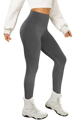 AMIYOYO Thermo Leggings Damen Gefütterte Thermoleggins für Winter High Waist Blickdicht Strumpfhose Mit Fleece Warm Kuschelig Elastisch Sport Leggins