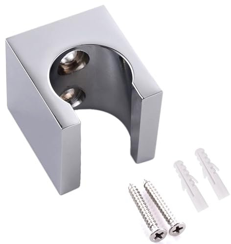 Handbrause Halterung Duschkopfhalterung Duschkopf Halterungen Silber Handbrausehalter Duschkopfhalter mit Schrauben Zinklegierung, Kompatibel mit Den Meisten Duschen