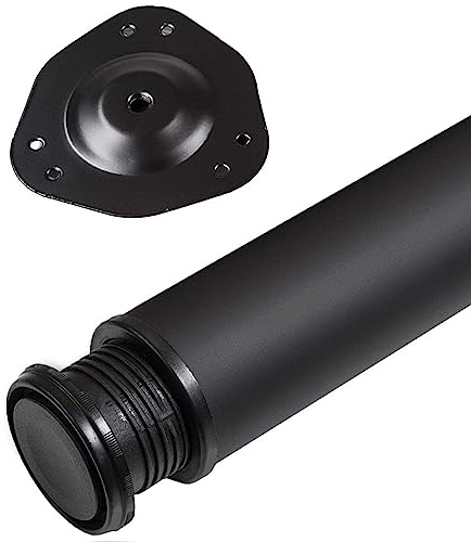 SOTECH 1 pezzo Gamba da tavolo Altezza 870 mm Ø 76/80 mm acciaio con superficie nera portata fino a 75 kg con regolazione in altezza di 32 mm