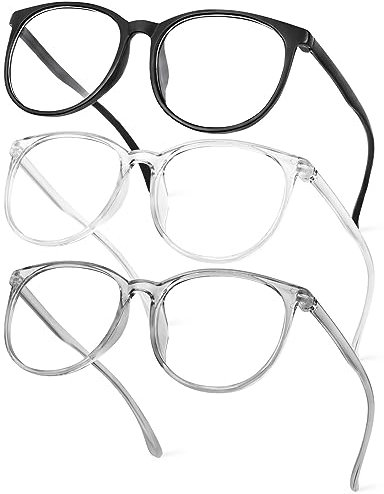 Aomig Blue Light Blocking Glasses 3PC Blaulichtfilter Brille Computerbrille Gaming Glasses Anti Blaulicht PC Gaming Brillen Modebrille Bildschirmbrille Unisex Blaulichtblockierende (Schwarz/Grau/Weiß)