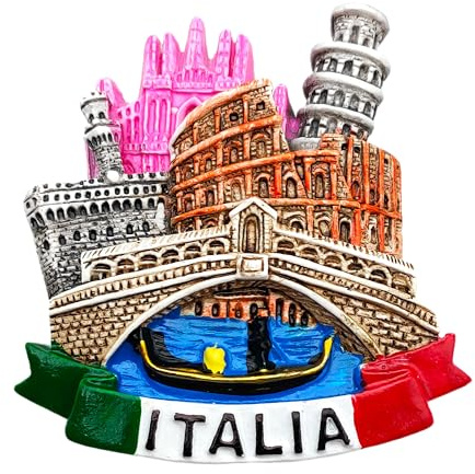 Imán 3D para frigorífico vintage Ciudad de Venecia, Roma, Milán, Florencia, bandera de Italia, imán para nevera, decoración para pizarra magnética, hogar y cocina, oficina