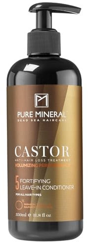 Pure Mineral - Balsamo Senza Risciacquo all'Olio di Ricino - Fortifica e Idrata - Capelli Fragili - Omega-9 - Senza solfati, parabeni, petrolati - 350ml