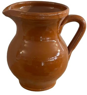Pichet en céramique brillante de 18 cm, fabriqué à la main en pierre pour boissons, café, thé, boissons.