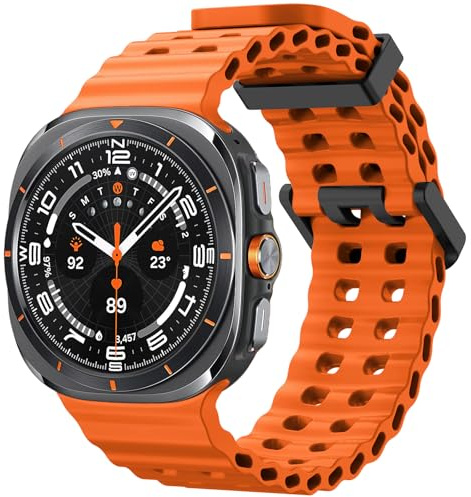 Rem kompatibel med Samsung Galaxy Watch Ultra 47 mm, mjukt andningsbart silikon sportrem ersättning vattentätt armband för Galaxy Watch Ultra 47 mm tillbehör
