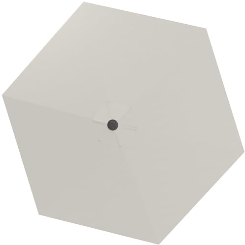 Outsunny Telo Ricambio per Ombrellone 3x3 m con Prese d'Aria, Telo per Ombrellone da 6 Costole in Poliestere, Anti UV 30+, per Esterni, Giardino, Spiaggia, Piscina, Crema