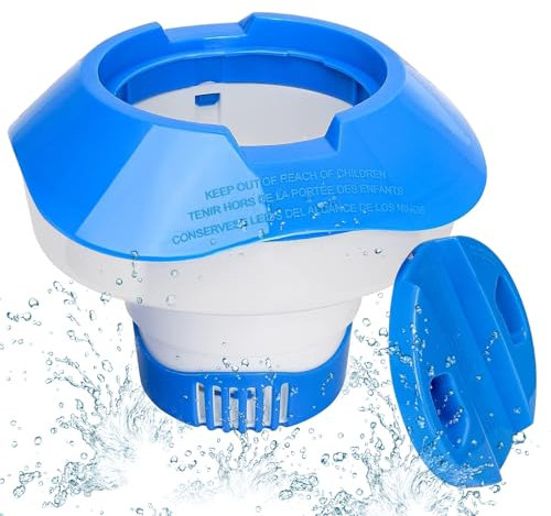 YEAMLTE Dosatore Cloro Piscina, Galleggiante Cloro Piscina, Porta Cloro Piscina, Fungo Piscina Cloro, Porta Pastiglie Cloro Piscina, Contenitore Cloro per Piscina, Idromassaggi, Spa