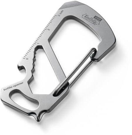 Mousqueton porte-clé, en acier inoxydable, multi-outils, mousqueton 7 en 1, fermeture rapide, clé à molette, tournevis