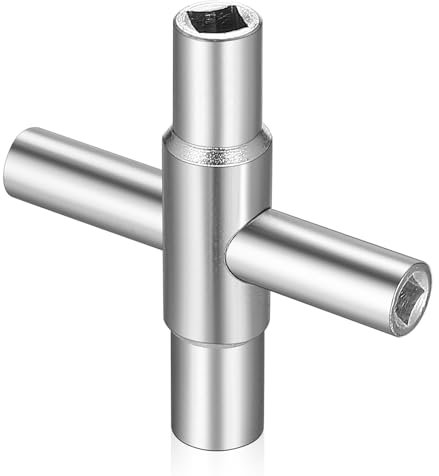 But Oswetf Cle Carre, 1 PcsClé Carrée Multifonction 4 Voies, Clé Universelle à 4 Pans 6,5/7/8/9 mm, pour Clé Ouverture Compteur Eau Compteur Electrique Boîte électrique Gaz Eau Boîte Armoires