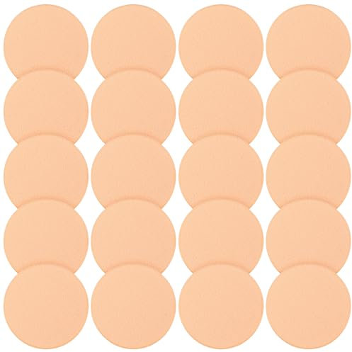 20 Pcs Makeup Sponges, Round Latex Sponges, Round Makeup Sponge for Foundation Blending, Nude Face Paint Sponge Powder Blender for Liquid Foundations Cream Concealer, Wet and Dry Dual Use