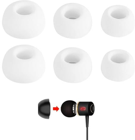 Just Accessories 18 X White Replacement Silicone In-Ear Earphone Headphone Earbuds Tips Gels Eartips Rubber Spare (Mixed)