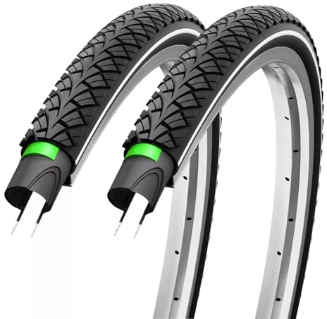 2er Set Fahrradreifen 28x1,40 Zoll 37-622 700x35c Reflexstreifen und 3mm Pannenschutz Decke Mantel