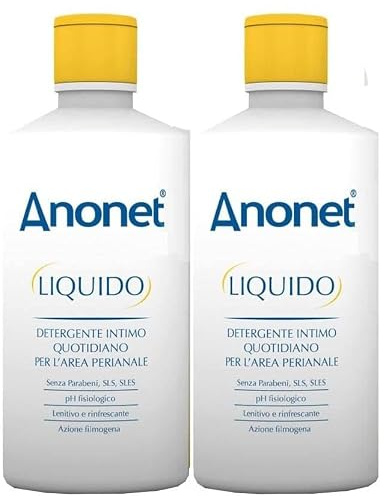 Anonet flytande tvålersättning för intim hygien, lugnande och mjukgörande, lindrar klåda och brännande, även lämplig för känslig hud, tillverkad i Italien (2 förpackningar med 150 g)
