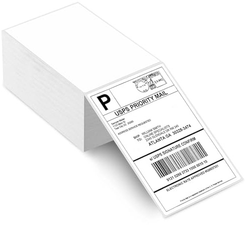 Brysalis 500 Pièces Etiquettes Autocollantes, Papier Thermique, Etiquette Thermique, Étiquettes Thermiques Autocollantes pour l'Adresse, Etiquettes Thermiques pour Imprimante d'Étiquettes(4 x 6)
