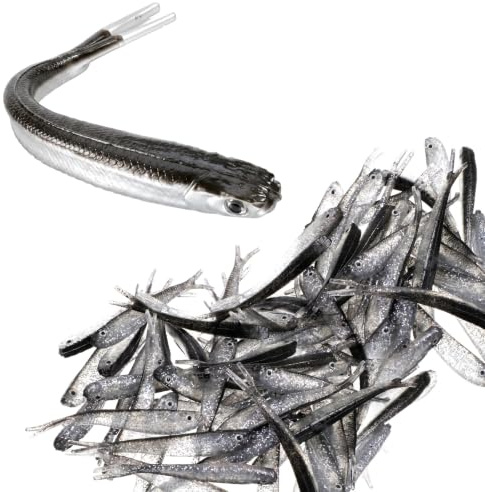 Matwsec 50 st mjukt plastbete 7 cm mjukt fiskebete | Simbeten gafflad svans spigg bete för saltvatten sötvatten bas crappie walleye öring beten fiske
