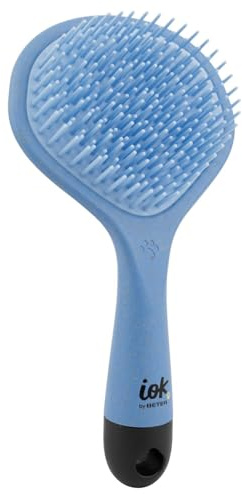 Beter - Cepillo para perros y gatos IOK, Púas flexibles, Quita pelo suelto, Cepillo desenredante mascotas, Sin tirones, Desenreda con suavidad, Aporta brillo, Ideal para piel sensible y cachorros